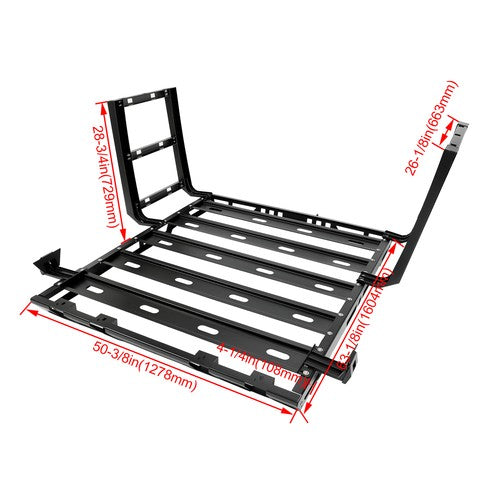 DURAFORCE Roof Rack Cargo Carrier Luggage W/ 2 Ladders For Jeep Wrangler JK 4-Door 2007-18
