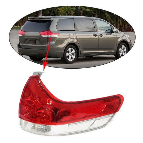 DURAFORCE Tail Light Brake Lamp Outer Red For Toyota Sienna 2011-2014 Right Passenger Side