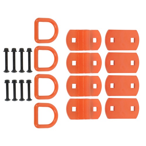 DURAFORCE 1/2" Thick Orange Bolt-On Forged D Ring 12000 LBS Break Strength (Pack of 4)