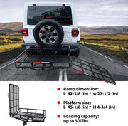 DURAFORCE Mobility Electric Wheelchair Hitch Carrier Mobility Scooter Loading Ramp 500 lbs