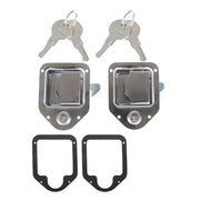 DURAFORCE 4-3/8" x 3-1/4" 2 Stainless Door Lock For RV Trailer Toolbox Handle Latch Key