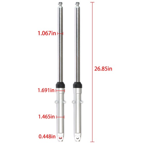 DURAFORCE 2Pcs Motorcycle 27" Front Fork Oil Shock Absorber For Honda CG125 CT90 CT110