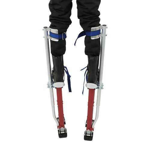 DURAFORCE Aluminum Drywall Adjustable Height Stilts Tool For Painter Taping Red 24"-40"