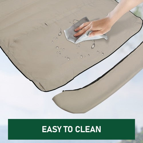 DURAFORCE 3 Bow 67''-72'' Bimini Boat Top Roof Cover Canopy Sun Shade With Boot Canvas Tan