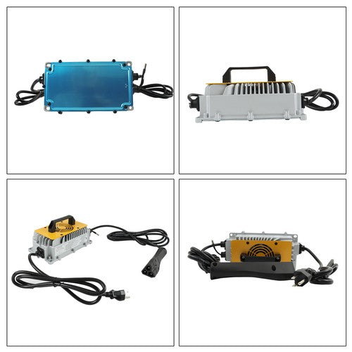 DURAFORCE 48V 17A Battery Charger 3-Pin Triangular Plug For EZGO TXT/RXV Golf Cart