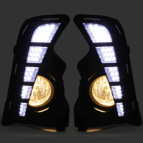 DURAFORCE For Toyota Highlander 17-19 LED DRL Daytime Running Fog Lights Lamp Harness Kit