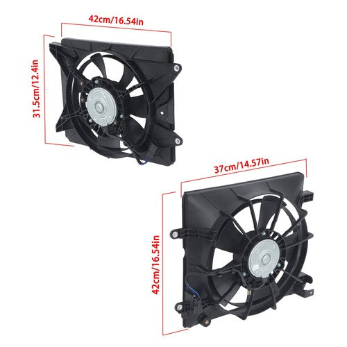 DURAFORCE Radiator Cooling Fan Assembly 19015RSAG01 19020R1AA01 For Honda Civic 2012-2015