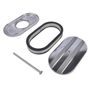 DURAFORCE 15" Oval Half Finned Polished Aluminum Air Cleaner Filter For SBC BBC Chevy 350