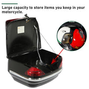 DURAFORCE Black Motorcycle Scooter Trunk Storage Box Case Luggage Trunk w/ Tail lights