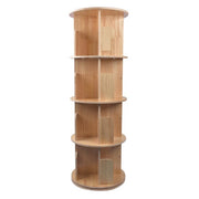 DURAFORCE Rotating Bookshelf 360 Degrees 4 Tier Stackable Solid Wood Bookshelf for Home
