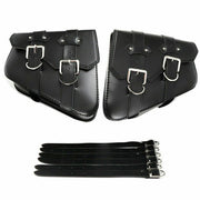 DURAFORCE New For Sportster 883 Dyna Moto PU Leather Luggage Tool Saddlebag Saddle Bags
