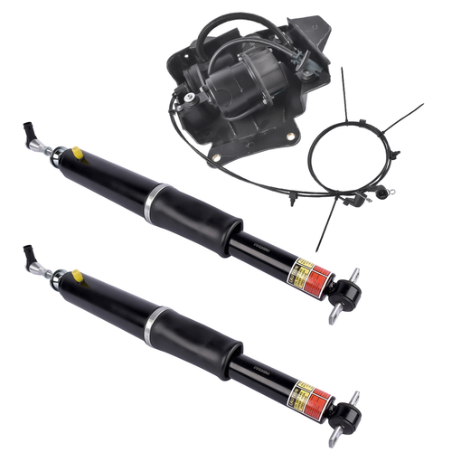 DURAFORCE 2x Rear Air Strut Shock + 1x Compressor for Buick Lucerne Cadillac DTS 2006-2011