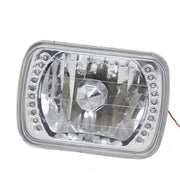 DURAFORCE 7X6" inch Clear Glass Lens White Headlight LED For Toyota Tacoma 4Runner Pickup