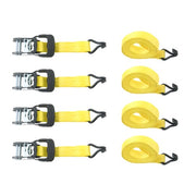 DURAFORCE 4 Pc 1.5" inch x 16' Ft Ratchet Tie Down Cargo Straps 1100 Lbs J Hooks