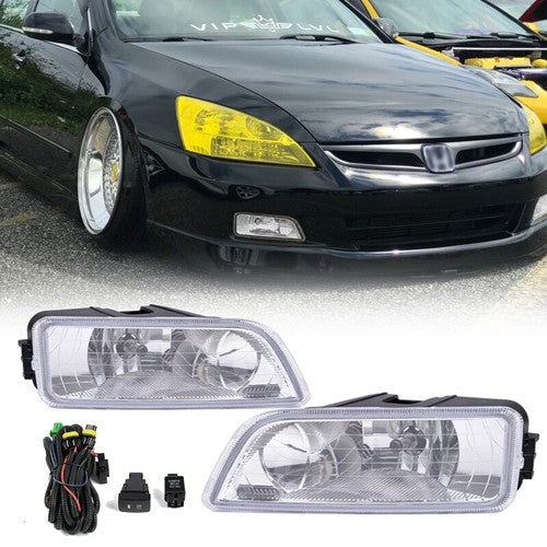 DURAFORCE Front Bumper Driving Fog Light Lamp w/Wiring for Honda Accord 2003-2007 4DR