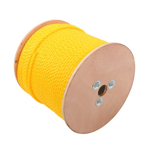 DURAFORCE 1/4 Inch by 600 Feet 3-Strand Yellow Braided Rope Breaking Strength 8500 pounds