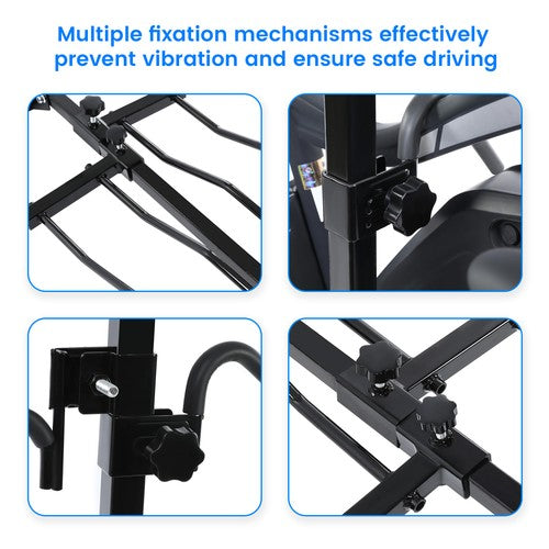 Foldable 2 Bike Floor Stand Hitch Mount Rack For Fat Tire Electric Bicycle