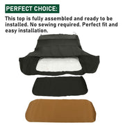 DURAFORCE Fits BMW E30 Convertible Soft Top & Plastic Window 3 series 1986-1993 Blk Vinyl