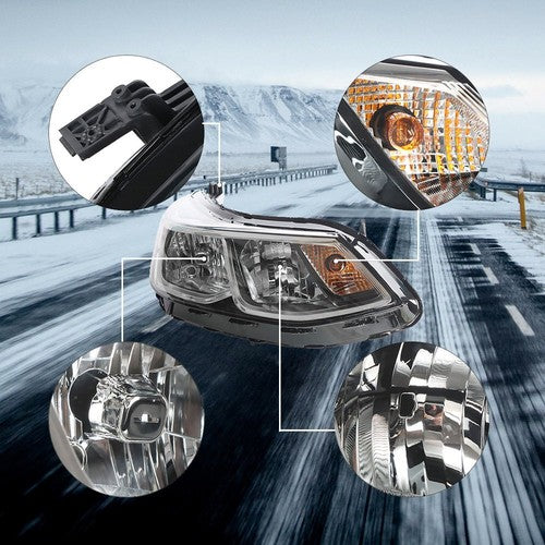 DURAFORCE Headlight For Chevrolet Cruze Sedan 16-19 RH Passenger Side Halogen Type Clear