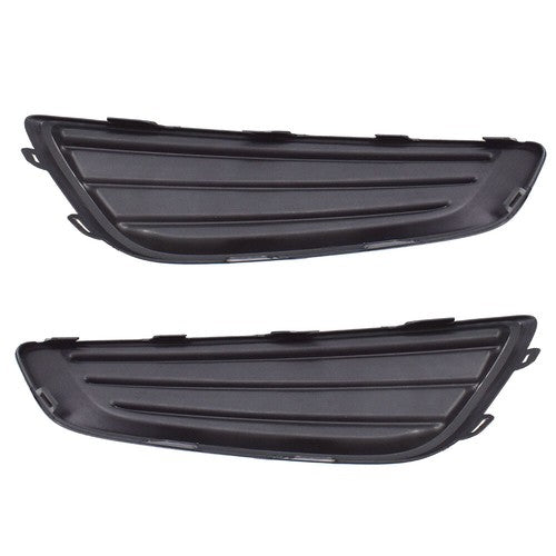 DURAFORCE Left&Right Black Fog Light Cover For Ford Focus 15-2017 2018 Frame Bezel Trim