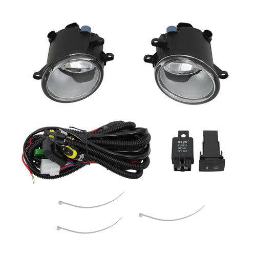 DURAFORCE Front Bumper Lamps+Wiring+Switch Fit for Toyota Highlander 17-18 Clear Fog Light