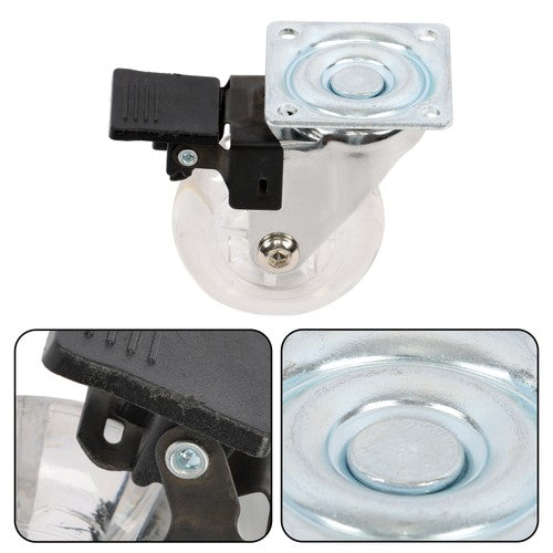 DURAFORCE 2 Inch Caster Wheels Set of 4 Heavy Duty Locking Casters with brake white