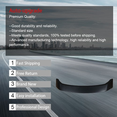 DURAFORCE For Honda Civic 2012 13 14-15 ABS Rear Trunk Lip Spoiler Wing w/Led Brake Light