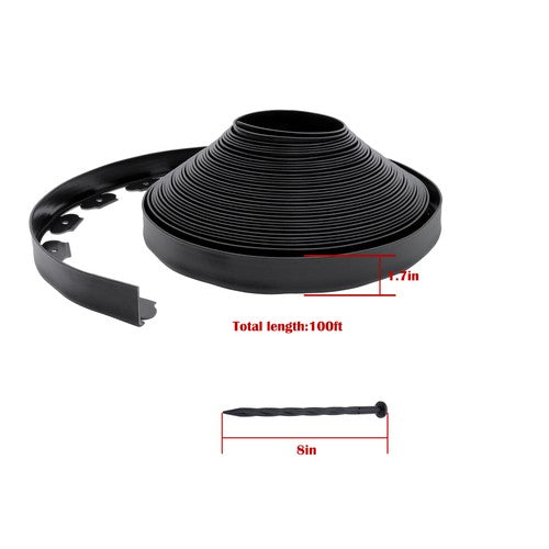 DURAFORCE 64pcs Anchoring Spik L-shaped 100FT Garden Edge Lawn Grass Stone Isolation Strip