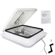 DURAFORCE For Camper Trailer Universal White 14" × 14" RV Roof Vent Fan Kit 12V 6" Blades