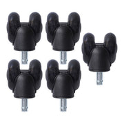 DURAFORCE 5-piece set 2" Office Chair Rubber Caster Swivel Wheels Black, 360° steering
