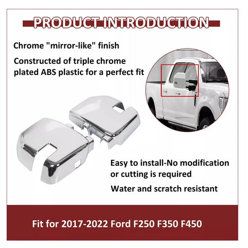 Full Chrome Mirror Handle Cover for Ford F250 F350 450 550 Super Duty 2017-2022