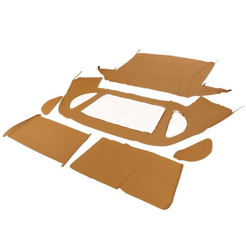 DURAFORCE Convertible Soft Top Tan For 1990-02 Mercedes-Benz SL R129 500SL Window Plastic