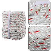 DURAFORCE 1/2 'X 120'High Strength Braided Rope Breaking Strength 1160 Pounds White Red