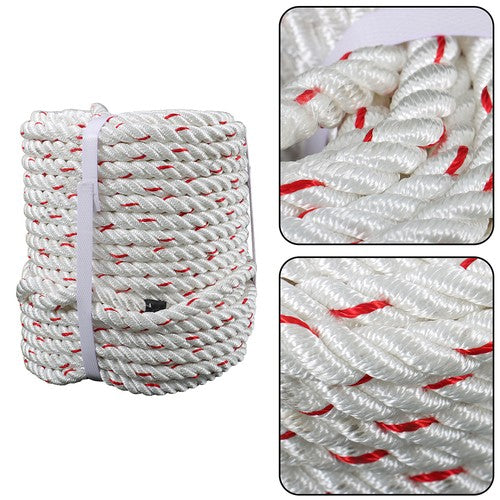 DURAFORCE 1/2 'X 120'High Strength Braided Rope Breaking Strength 1160 Pounds White Red
