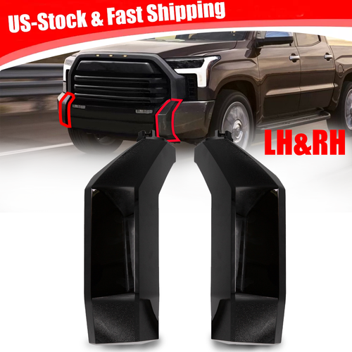 For Toyota Tundra 2022 2023 Front Bumper Cover Molding Gloss Black Left & Right