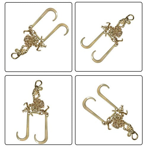 DURAFORCE FIT For G70 5/16" V-Chain Bridle w/ 15" Large J Hooks,J-Hook w/ Grab Hooks 3' US
