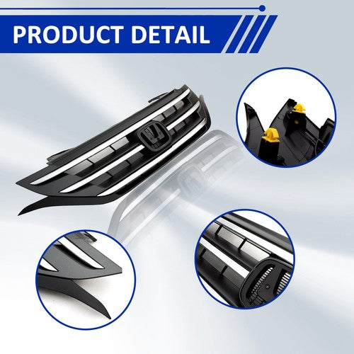 DURAFORCE ZZ2V00502 Front Bumper Upper Grille Grill w/Chrome Trim for Honda CRV 2012-2014