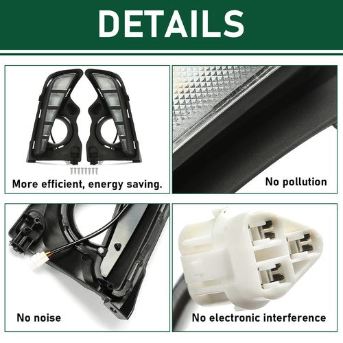 DURAFORCE For Toyota Highlander 2017-2019 LED DRL Daytime Running Lights Driving Fog Lamps