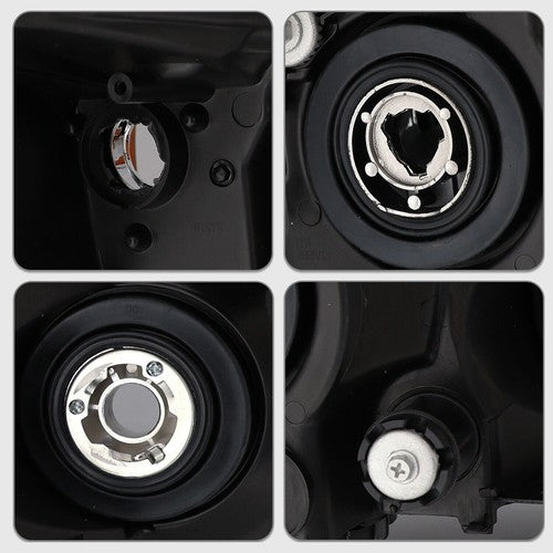 DURAFORCE For 2013-2015 Honda Accord Sedan Pair Projector Headlights Halogen Headlamps Set
