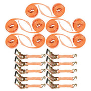 DURAFORCE (10) 1.5" x15' 4000lb Ratchet Tie Down Cargo Straps J Hooks Heavy Duty Tie Downs