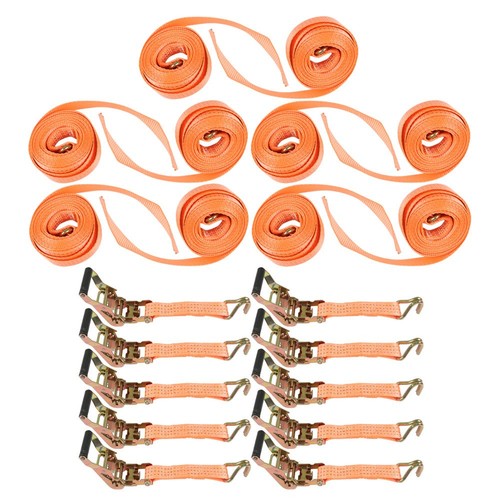 DURAFORCE (10) 1.5" x15' 4000lb Ratchet Tie Down Cargo Straps J Hooks Heavy Duty Tie Downs
