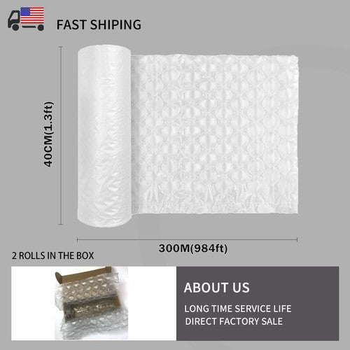 DURAFORCE 2 Rolls Air Cushion Machine Film Bubble Pillow Packaging Padding Roll 984ft