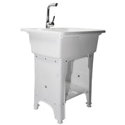 DURAFORCE 65 Freestanding Sink Commercial Laundry & Utility Room Sinks with Faucet White