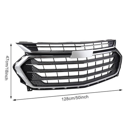 DURAFORCE Front Bumper Grille Upper Grill Chrome for Chevrolet Traverse 2018-2021