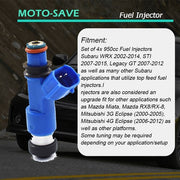 DURAFORCE 4x Dark Blue 560cc Fuel Injector For Subaru WRX / STI 16611-AA720 2.5L