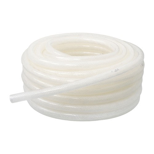DURAFORCE High Pressure Water Hose 50FT Braided Clear PVC Vinyl Tubing 1/2" ID 3/4" OD