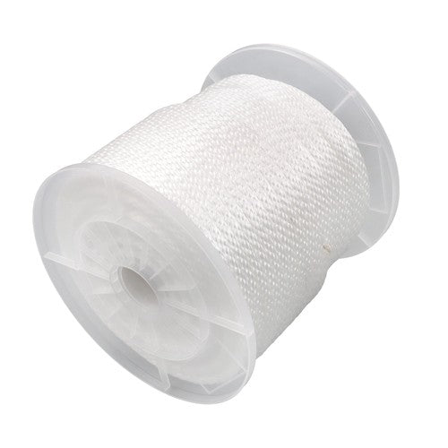 DURAFORCE 5/16 Inch 250ft White Nylon Solid Braid Rope | High UV & Abrasion Resistance