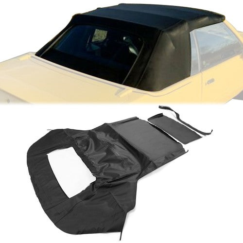 DURAFORCE Black Soft Top with Plastic Window for Ford Mustang Convertible 2DR 1983-90 1993