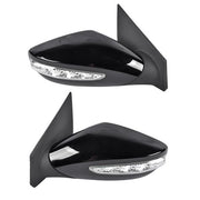 DURAFORCE 2Pcs Black Power Mirrors with Turn Signal Heated for Hyundai Sonata 2011-2014