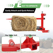DURAFORCE 3 Point Hay Bale Spear Receiver Hitch Cat 1 Tractor W/Gooseneck Ball 3000 LB